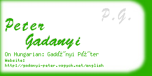 peter gadanyi business card